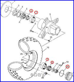 2SETS Front Wheel Hub Clutch Bearing Seals Kit for Polaris Scrambler 400 500 4x4