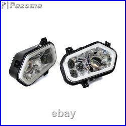 For Polaris Sportsman RZR 400 450 570 800 900 XP4 UTV LED Headlight with Halo Ring