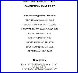 Front Rear Left Right Axles for Polaris Sportsman 400 500 600 700 800 Mv7 2005