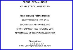 Front Right And Left CV Joint Axles for Polaris Sportsman XP 1000 2015