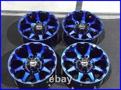 Polaris Sportsman 450 14 Sti Hd6 Blue Atv Wheels Set 4 Lifetime Warranty Pol3ca