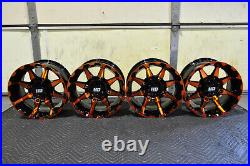 Polaris Sportsman 450 14 Sti Hd6 Orange Atv Wheels (set 4) Life Warranty Pol3ca