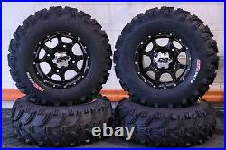 Polaris Sportsman 450 25 Bear Claw Atv Tire & Cobra Blk Wheel Kit Pol3ca