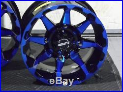 Polaris Sportsman 570 14 Sti Hd6 Blue Atv Wheels Set 4 Lifetime Warranty Pol3ca