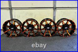 Polaris Sportsman 570 14 Sti Hd6 Orange Atv Wheels (set 4) Life Warranty Pol3ca