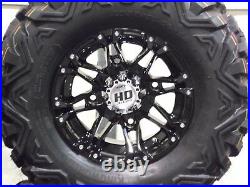 Polaris Sportsman 570 25 Quadking Atv Tire & Hd3 Blk Wheel Kit Pol3ca Bigghorn