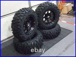 Polaris Sportsman 570 27 Quadking 14 Hd6 Matte Blk Atv Tire & Wheel Kit Pol3ca