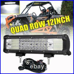 QUAD ROW 12INCH 1128W LED LIGHT BAR FIT FOR Polaris Sportsman/RZR/Ranger UTV ATV
