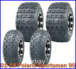 Set 4 ATV Tires WANDA 19x7-8 & 18x9.5-8 fit 01-14 Polaris Sportsman 90