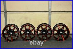 Sportsman 850 14 Sti Hd6 Red Aluminum Atv Wheels (set 4) Life Warranty Pol1ca